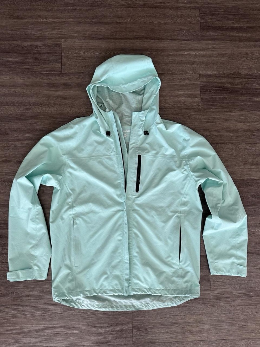 Chubbies Men's Mint Green Waterproof Hooded Rain Jacket Size Medium